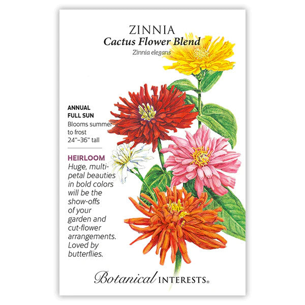 Botanical Interests - Cactus Flower Blend Zinnia