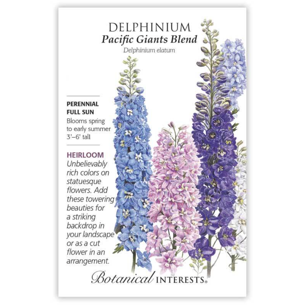 Botanical Interests - Delphinium Pacific Giant Blend Seeds