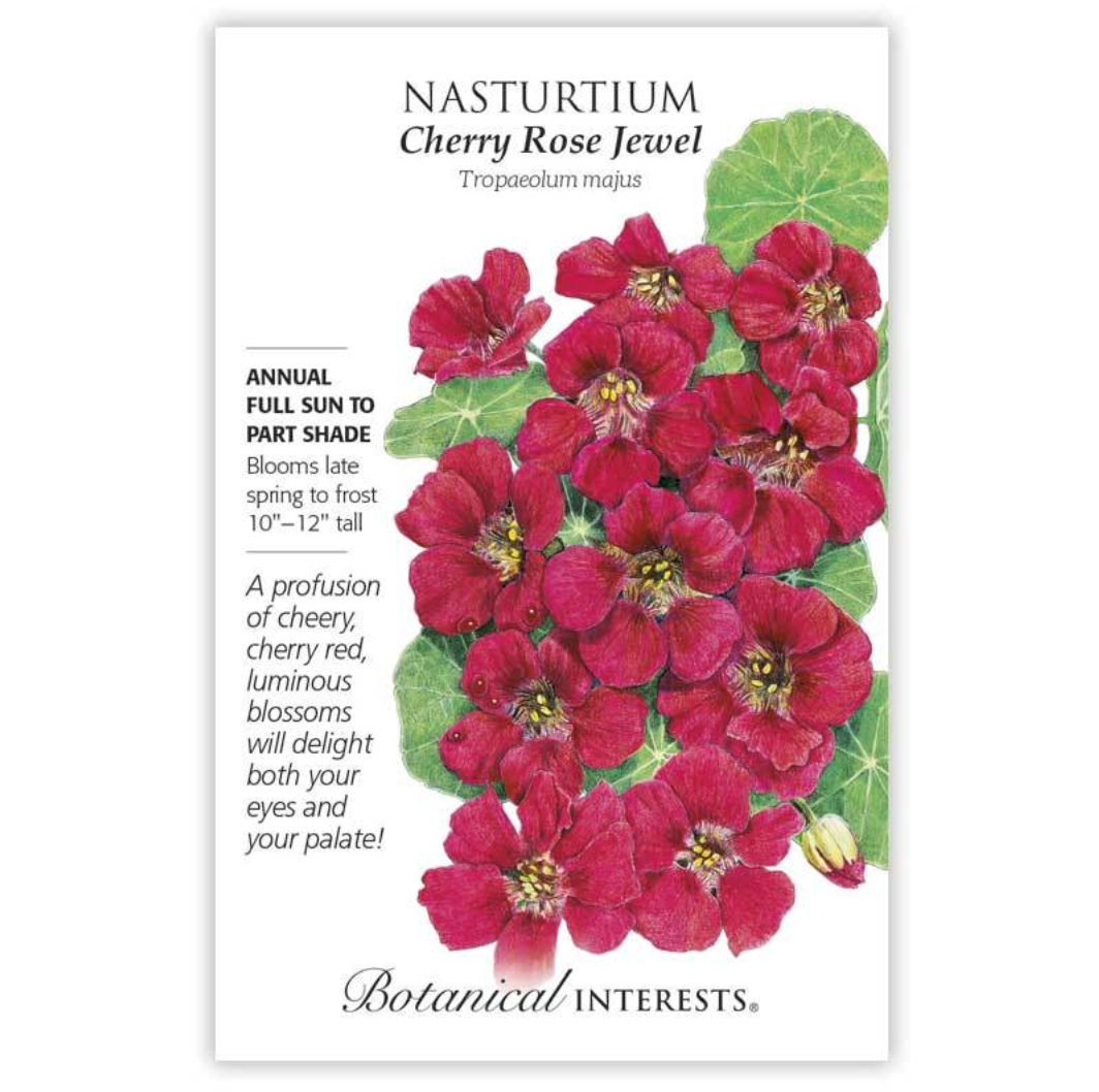 Botanical Interests - Nasturtium Cherry Rose Jewel Seeds