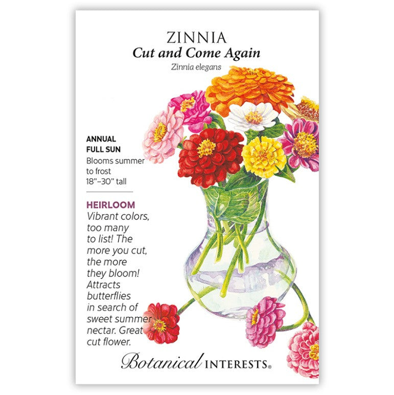 Botanical Interests - Cut & Come Again Zinnia