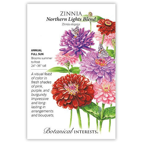 Botanical Interests - Northern Lights Blend Zinnia